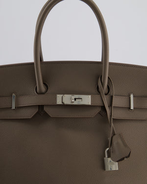 *HOT* Hermès Birkin 35cm Retourne Bag in Etan Epsom Leather with Palladium Hardware