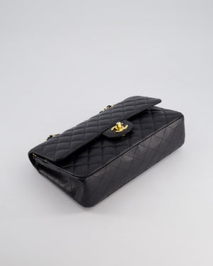 Chanel Black Medium Classic Double Flap Bag in Caviar Leather with Gold Hardware