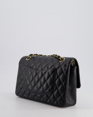 Chanel Black Medium Classic Double Flap Bag in Caviar Leather with Gold Hardware