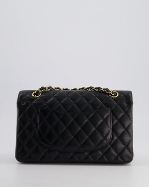 Chanel Black Medium Classic Double Flap Bag in Caviar Leather with Gold Hardware