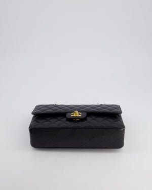 Chanel Black Medium Classic Double Flap Bag in Caviar Leather with Gold Hardware