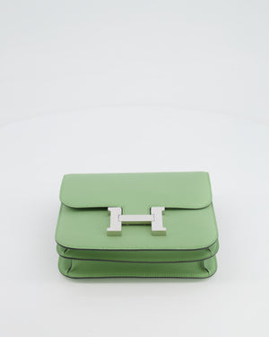 *FIRE PRICE* Hermès Constance III Mini Miroir 18cm Bag in Vert Criquet Swift Leather with Palladium Hardware