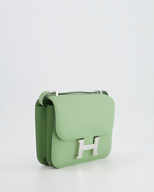 *FIRE PRICE* Hermès Constance III Mini Miroir 18cm Bag in Vert Criquet Swift Leather with Palladium Hardware