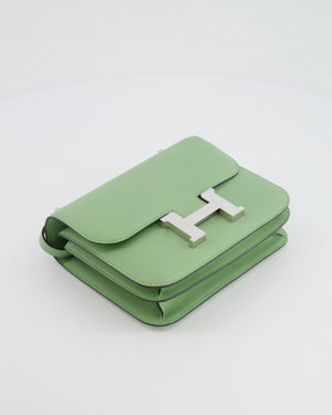 *FIRE PRICE* Hermès Constance III Mini Miroir 18cm Bag in Vert Criquet Swift Leather with Palladium Hardware