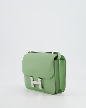 *FIRE PRICE* Hermès Constance III Mini Miroir 18cm Bag in Vert Criquet Swift Leather with Palladium Hardware