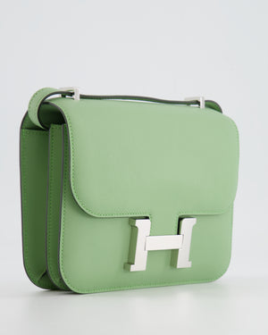 *FIRE PRICE* Hermès Constance III Mini Miroir 18cm Bag in Vert Criquet Swift Leather with Palladium Hardware