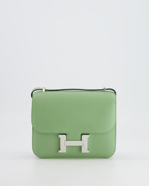 *FIRE PRICE* Hermès Constance III Mini Miroir 18cm Bag in Vert Criquet Swift Leather with Palladium Hardware