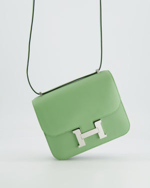 *FIRE PRICE* Hermès Constance III Mini Miroir 18cm Bag in Vert Criquet Swift Leather with Palladium Hardware