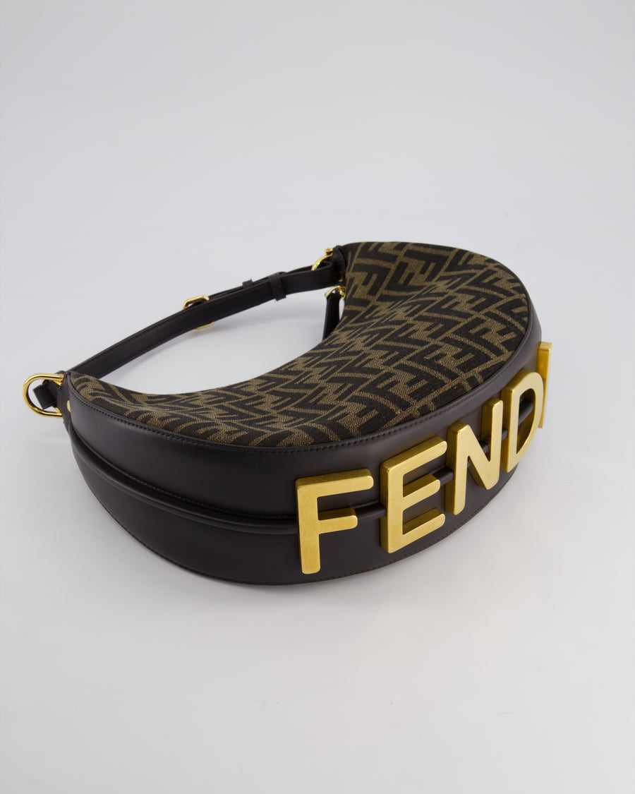 Fendi FF Fendigraphy Logo Bag with Gold Logo Bottom Detail