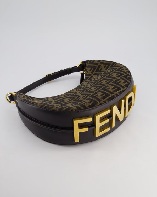 Fendi FF Fendigraphy Logo Bag with Gold Logo Bottom Detail