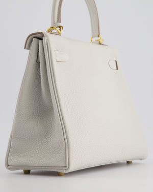 *HOLY GRAIL* Hermès Kelly Bag 25cm Retourne in Gris Perle Togo Leather with Gold Hardware