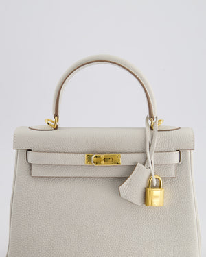 *HOLY GRAIL* Hermès Kelly Bag 25cm Retourne in Gris Perle Togo Leather with Gold Hardware