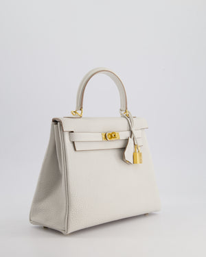 *HOLY GRAIL* Hermès Kelly Bag 25cm Retourne in Gris Perle Togo Leather with Gold Hardware