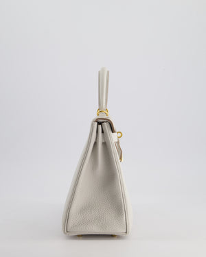 *HOLY GRAIL* Hermès Kelly Bag 25cm Retourne in Gris Perle Togo Leather with Gold Hardware