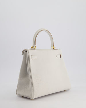 *HOLY GRAIL* Hermès Kelly Bag 25cm Retourne in Gris Perle Togo Leather with Gold Hardware