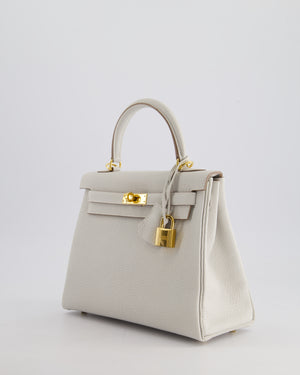 *HOLY GRAIL* Hermès Kelly Bag 25cm Retourne in Gris Perle Togo Leather with Gold Hardware