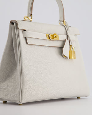 *HOLY GRAIL* Hermès Kelly Bag 25cm Retourne in Gris Perle Togo Leather with Gold Hardware