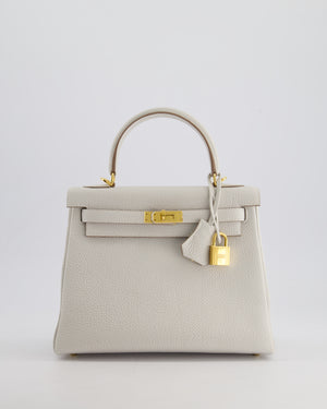 *HOLY GRAIL* Hermès Kelly Bag 25cm Retourne in Gris Perle Togo Leather with Gold Hardware