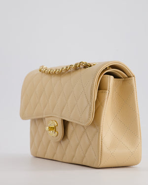 *RARE* Chanel Beige Small Classic Double Flap Bag in Caviar Leather with Gold Hardware