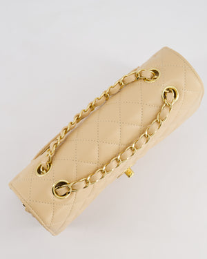 *RARE* Chanel Beige Small Classic Double Flap Bag in Caviar Leather with Gold Hardware