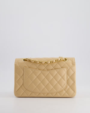 *RARE* Chanel Beige Small Classic Double Flap Bag in Caviar Leather with Gold Hardware