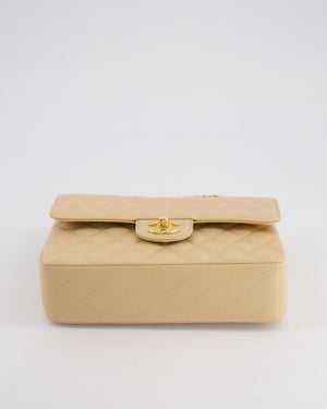 *RARE* Chanel Beige Small Classic Double Flap Bag in Caviar Leather with Gold Hardware