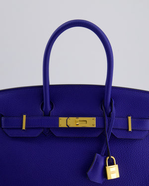 *RARE* Hermès Birkin Bag 30cm Retourne in Blue Royal Togo Leather with Gold Hardware