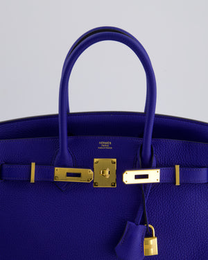 *RARE* Hermès Birkin Bag 30cm Retourne in Blue Royal Togo Leather with Gold Hardware