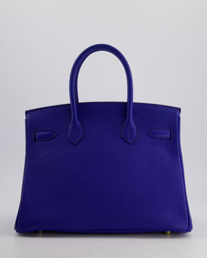 *RARE* Hermès Birkin Bag 30cm Retourne in Blue Royal Togo Leather with Gold Hardware