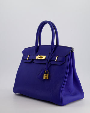 *RARE* Hermès Birkin Bag 30cm Retourne in Blue Royal Togo Leather with Gold Hardware