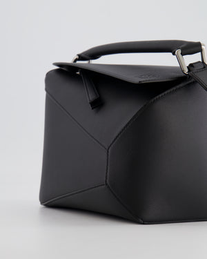 Loewe Black Small Puzzle Edge Bag in Calfskin Leather with Silver Hardware RRP £2,550