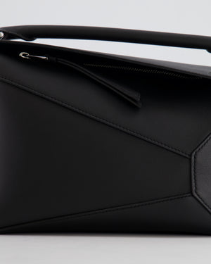 Loewe Black Small Puzzle Edge Bag in Calfskin Leather with Silver Hardware RRP £2,550