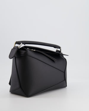 Loewe Black Small Puzzle Edge Bag in Calfskin Leather with Silver Hardware RRP £2,550