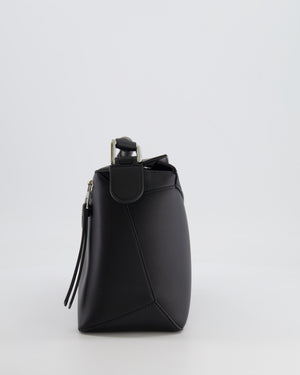 Loewe Black Small Puzzle Edge Bag in Calfskin Leather with Silver Hardware RRP £2,550