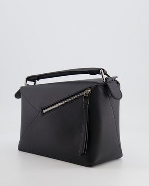 Loewe Black Small Puzzle Edge Bag in Calfskin Leather with Silver Hardware RRP £2,550