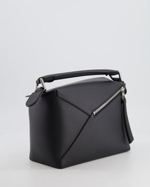 Loewe Black Small Puzzle Edge Bag in Calfskin Leather with Silver Hardware RRP £2,550