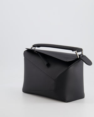 Loewe Black Small Puzzle Edge Bag in Calfskin Leather with Silver Hardware RRP £2,550