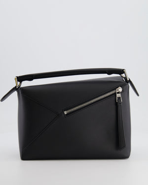 Loewe Black Small Puzzle Edge Bag in Calfskin Leather with Silver Hardware RRP £2,550