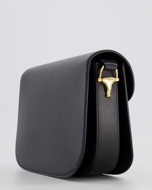 Gucci Horsebit 1955 Small Shoulder Bag in Black Calfskin Leather with Gold Hardware RRP £2,650