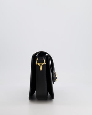 Gucci Horsebit 1955 Small Shoulder Bag in Black Calfskin Leather with Gold Hardware RRP £2,650