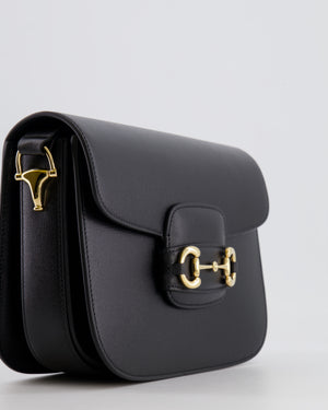 Gucci Horsebit 1955 Small Shoulder Bag in Black Calfskin Leather with Gold Hardware RRP £2,650