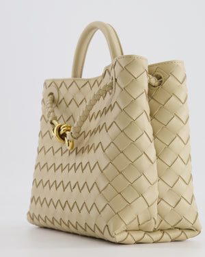 Bottega Veneta Small Andiamo Bag in Light Butterscotch Intrecciato Leather with Gold Hardware RRP £3,410