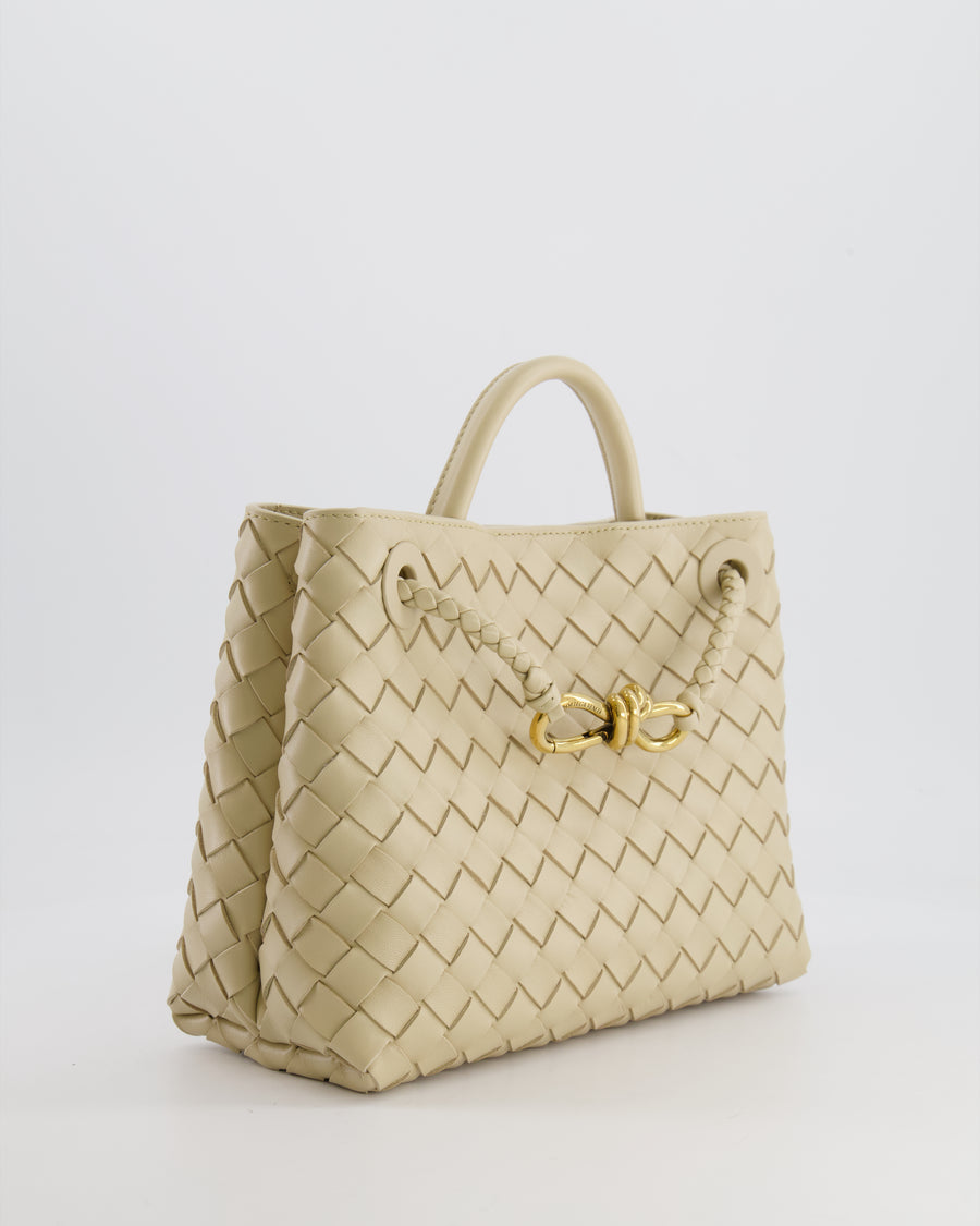 Bottega Veneta Small Andiamo Bag in Light Butterscotch Intrecciato Leather with Gold Hardware RRP £3,410