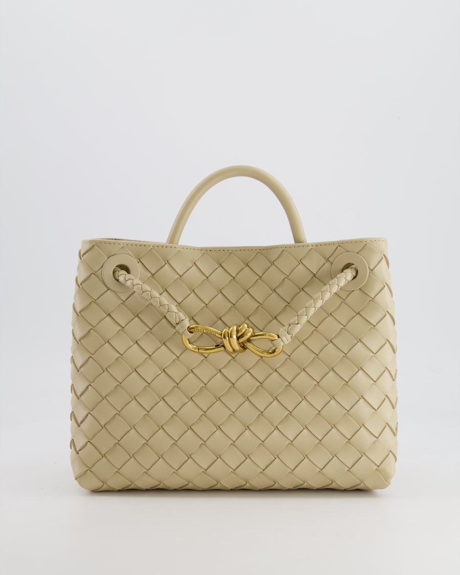 Bottega Veneta Small Andiamo Bag in Light Butterscotch Intrecciato Leather with Gold Hardware RRP £3,410