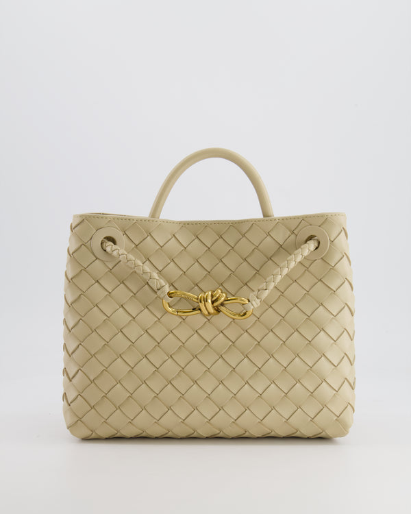 Bottega Veneta Small Andiamo Bag in Light Butterscotch Intrecciato Leather with Gold Hardware RRP £3,410