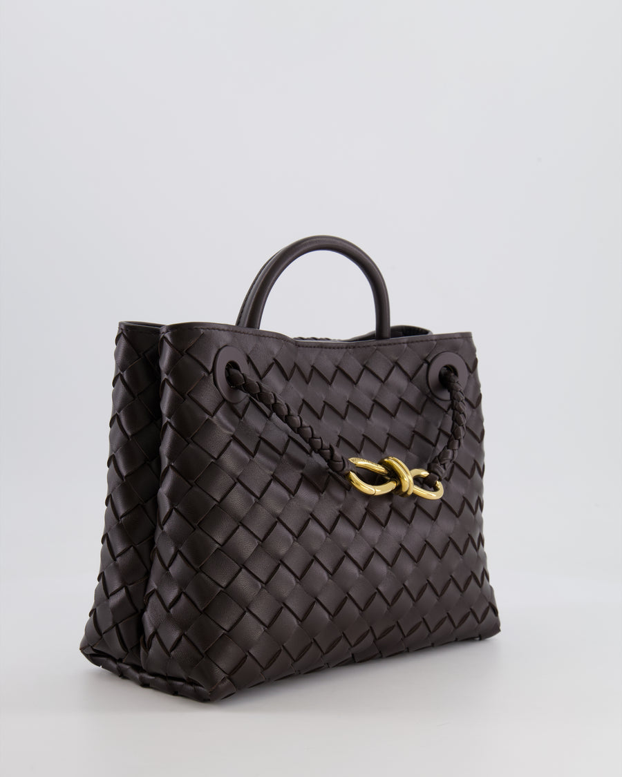 Bottega Veneta Small Andiamo Bag in Brown Fondant Intrecciato Leather with Gold Hardware RRP £3,410