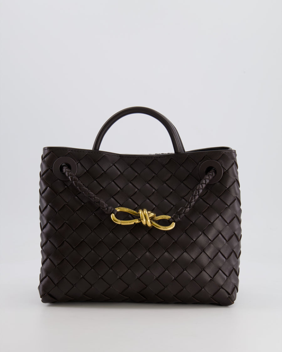 Bottega Veneta Small Andiamo Bag in Brown Fondant Intrecciato Leather with Gold Hardware RRP £3,410