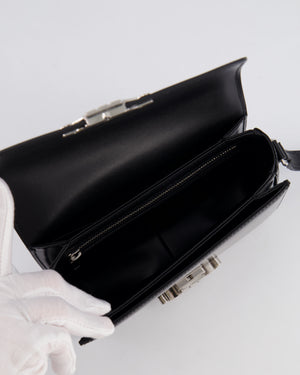 Celine Black Teen Triomphe Bag in Shiny Calfskin with Brushed Silver Hardware RRP £2850