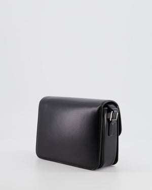 Celine Black Teen Triomphe Bag in Shiny Calfskin with Brushed Silver Hardware RRP £2850