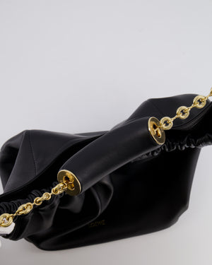 *HOT* Loewe Black Medium Squeeze Bag in Nappa Lambskin Leather and Gold Hardware RRP £3,650